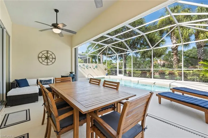 28864 Yellow Fin Trail Bonita Springs FL 34135 - Covered lanai offers plenty of room for dining and relaxing