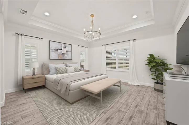 Primary Bedroom Staged