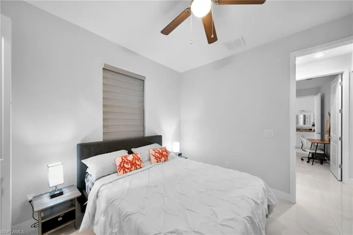 Bedroom featuring ceiling fan