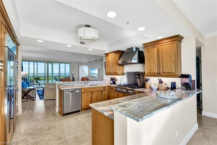 Kitchen overlooking Living Room