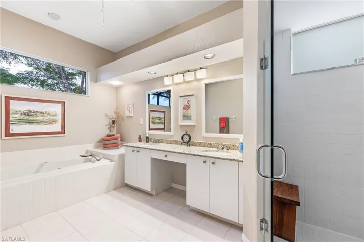 and separate shower