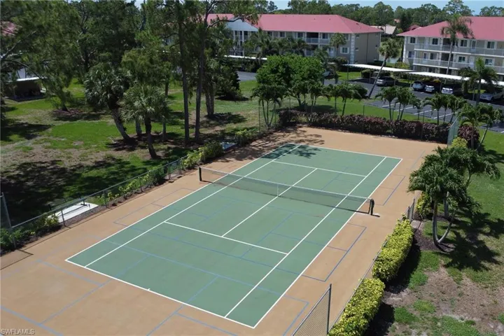 View of tennis court