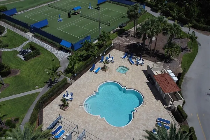 Bird's eye view of a pool