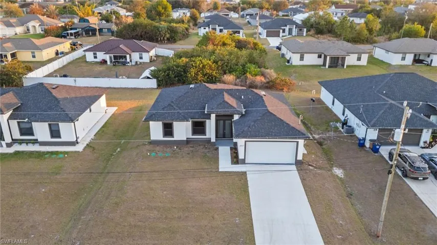 Aerial view of residential area