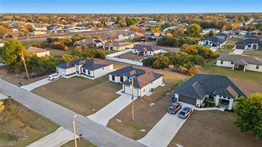 Aerial view of residential area