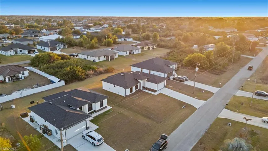 Aerial perspective of suburban area