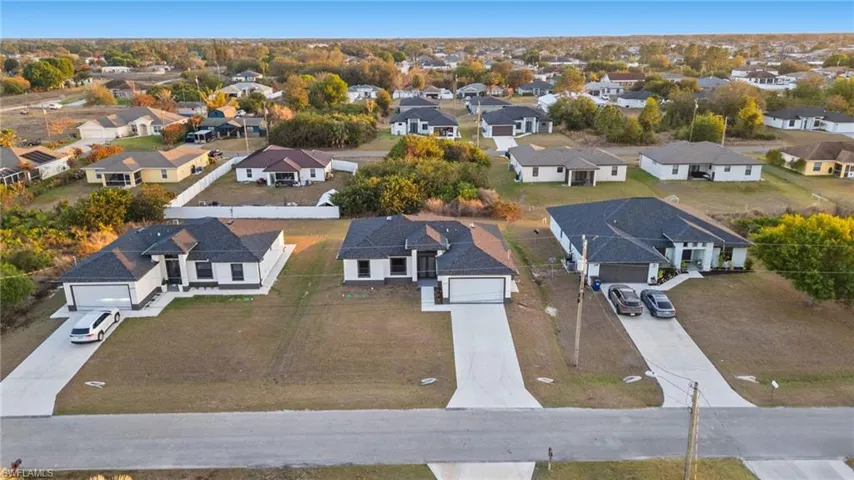 Aerial view of residential area