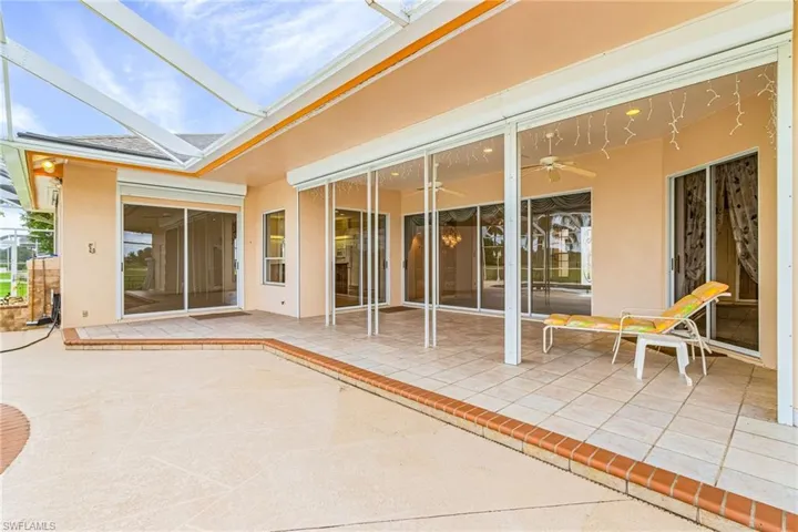 View of patio / terrace featuring a ceiling fan