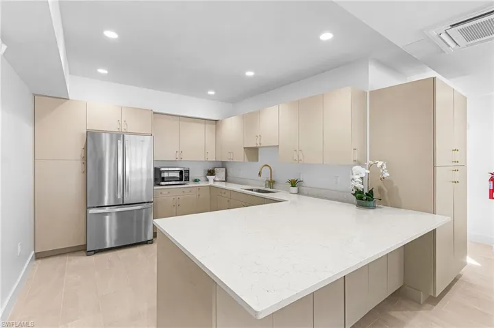 Club room kitchen area.