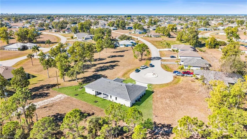 Aerial view of residential area