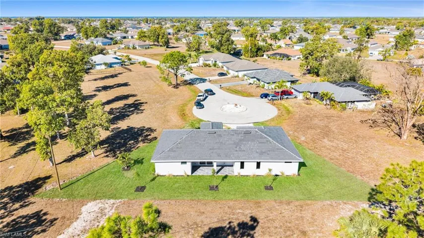 Aerial view of residential area