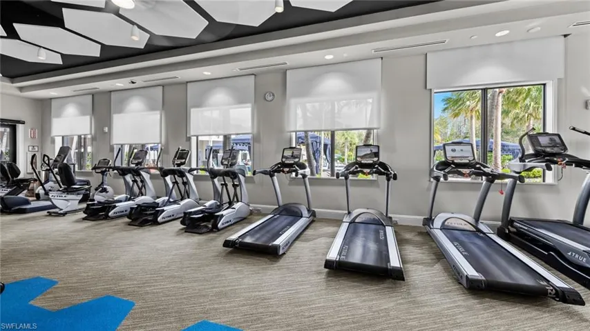 Gym featuring carpet floors