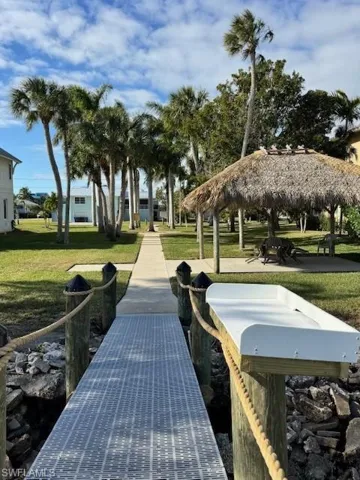 Private community park and boat dock on the bay