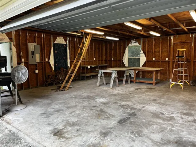 Garage with electric panel