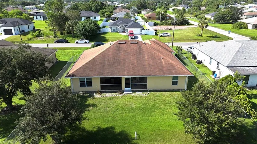 Aerial view of residential area