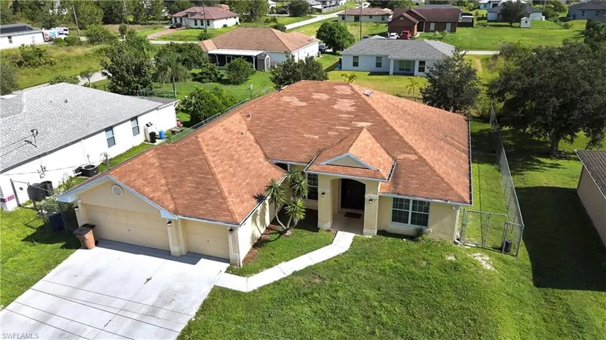 Aerial view of residential area