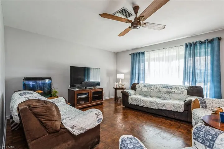 Living room with ceiling fan