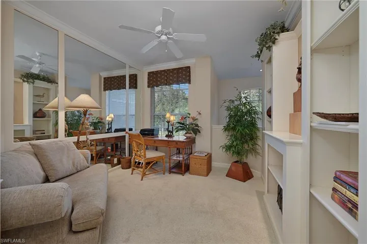 Third bedroom with wonderful office feature.