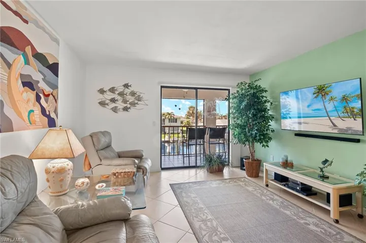 View of tiled living room