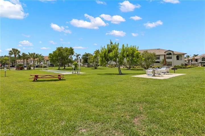 Shuffle board court and picnic area.