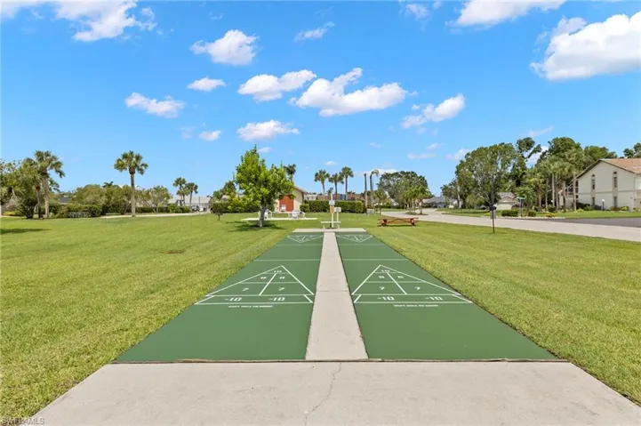 Outdoor Shuffle board court.