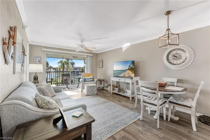 Fabulous views of the lake and fountain from your living area.  Beautiful luxury vinyl floors.