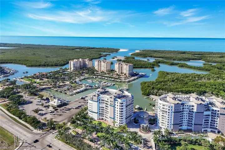 Aerial view of a large body of water