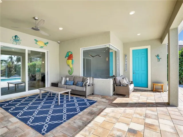 View of patio / terrace featuring outdoor lounge area and ceiling fan