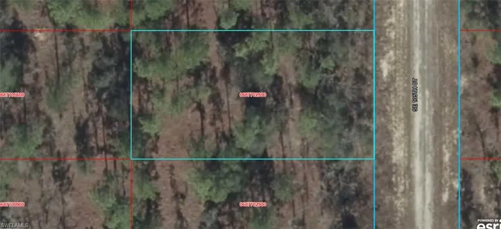 Property Aerial Map. Illustrating the property's boundaries and surrounding parcels relative to a designated road