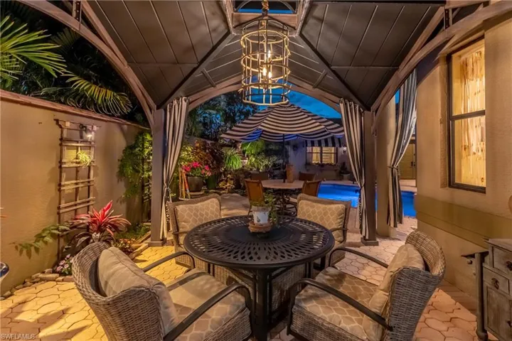Outdoor Eating Area under Gazebo