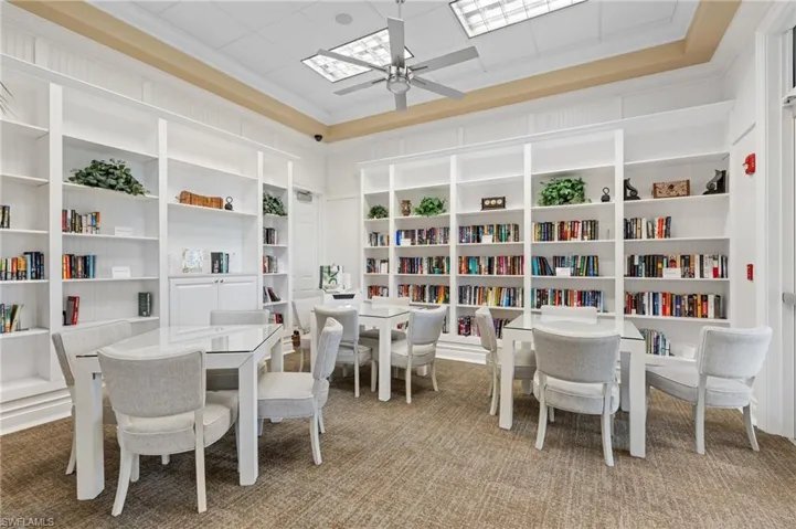 Game room/library in Community clubhouse.