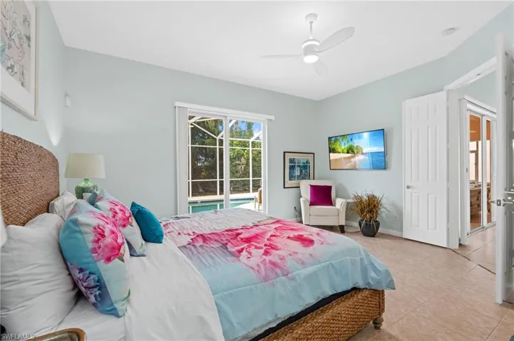 Ceiling fans, French doors and sliders to lanai.