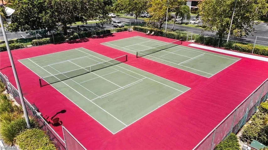 View of tennis court