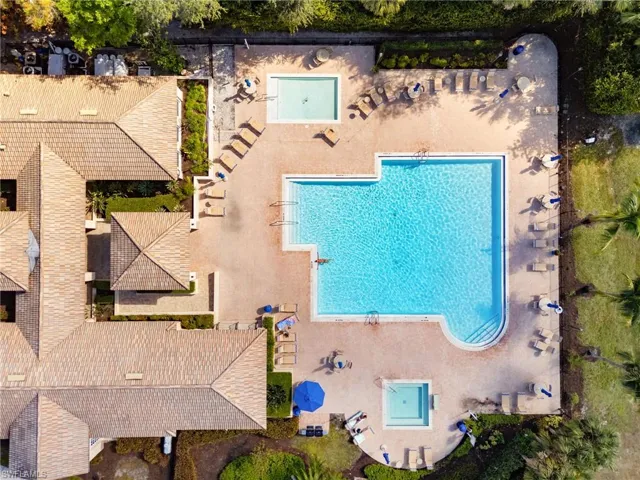 Bird's eye view of a pool