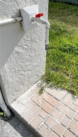 Wash area for beach chairs and feet