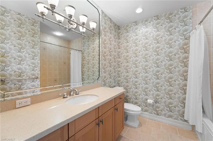 2nd full bath with shower tub combination.