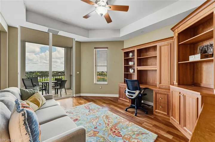 3rd bedroom is utilized as an office.