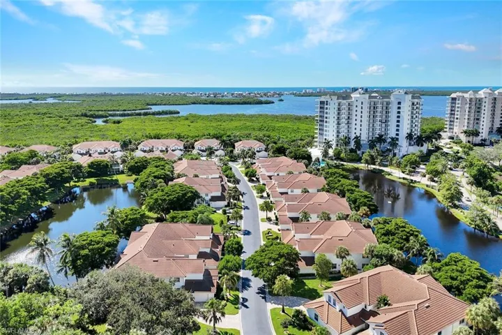 Bird's eye view of both private lakes inside of Bay Pointe