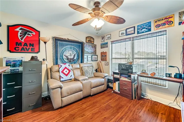 Office area featuring wood-type flooring