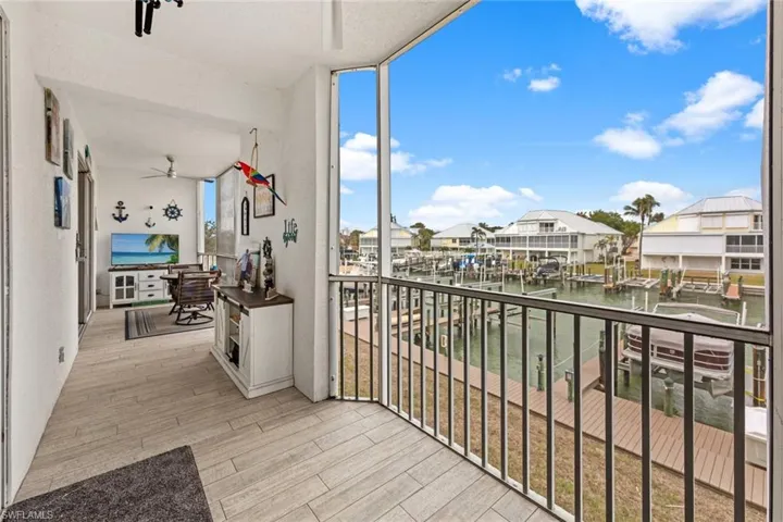 Balcony with a water view