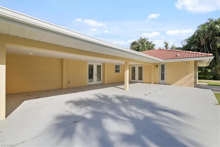 View of patio with french doors