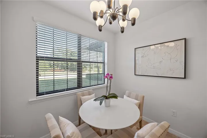 Dining room featuring an inviting chandelier