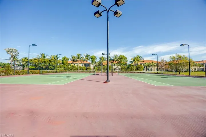 View of tennis courts
