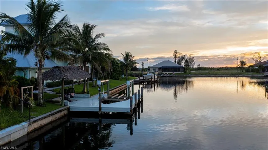 Twighlight view of dock and water view