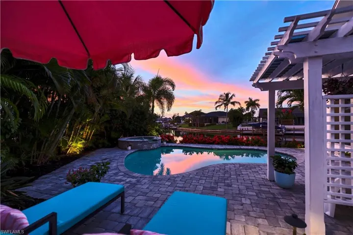sunset from pool area
