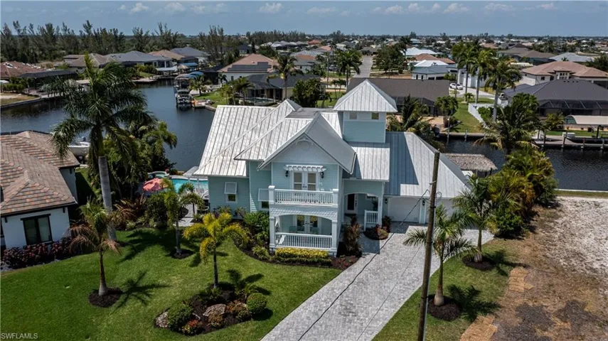 Aerial view of home from the front