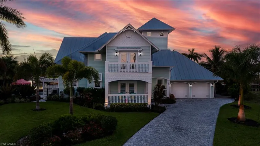 Twighlight arial view of home