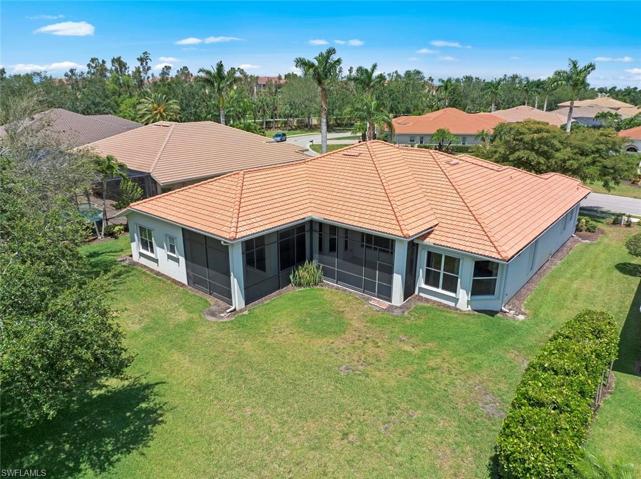 Aerial view of spacious back yard