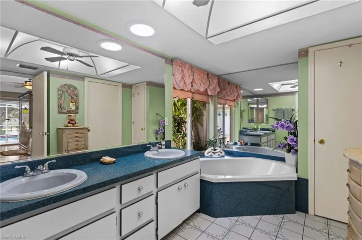 Primary bathroom with dual vanities!