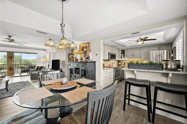 Dining area is off of the kitchen, perfect for entertaining